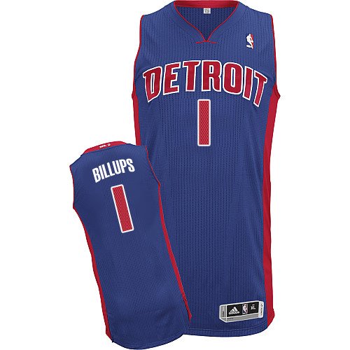 Mens Adidas Detroit Pistons 1 Chauncey Billups Authentic Royal Blue Road NBA Jersey